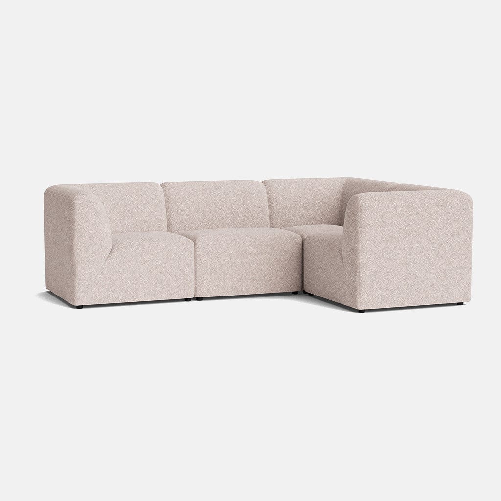 Nova Soft Textured Chenille Left/Right Corner Sofa Closed End - Pebble Drift
