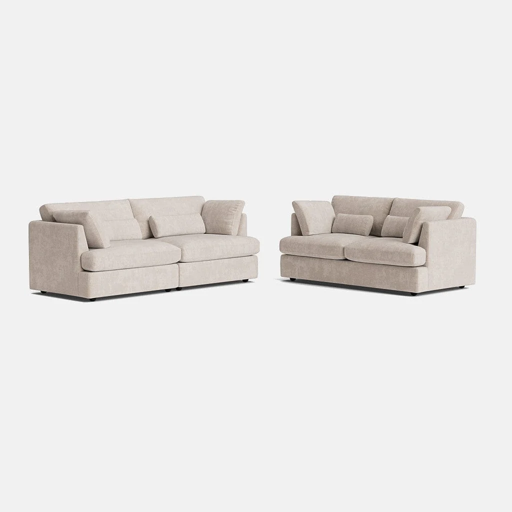 Berkeley Luxe Chenille 3 Seater & 2 Seater Set - Porcelain