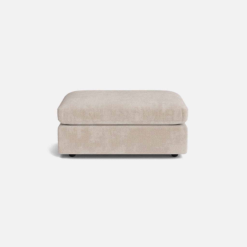 Berkeley Luxe Chenille Footstool - Porcelain