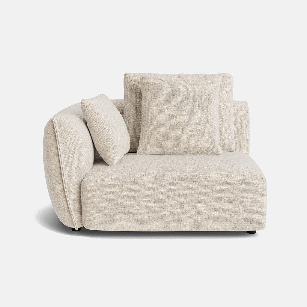 Carmen Soft Woven Texture Left Arm Piece - Parchment Beige