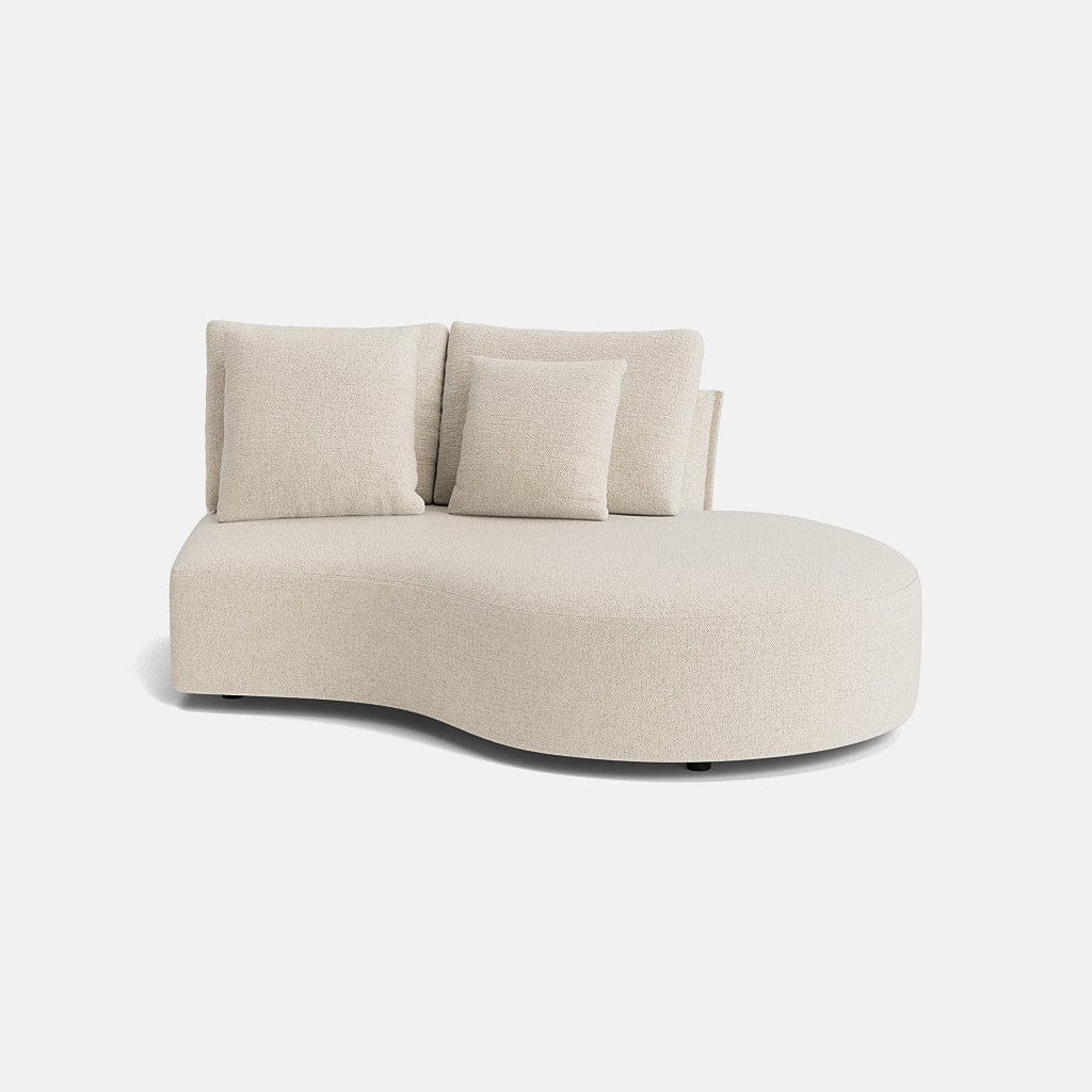 Carmen Soft Woven Texture Right Chaise Piece - Parchment Beige