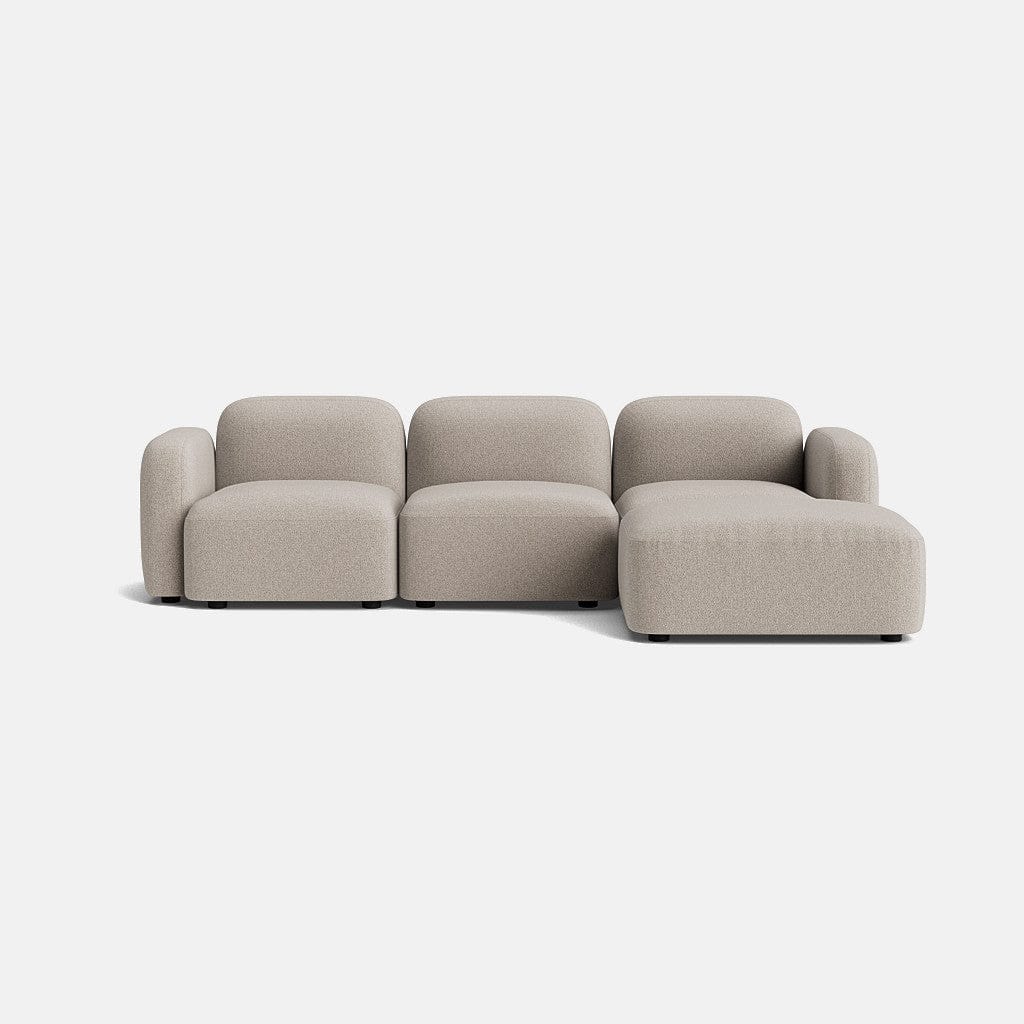 Copenhagen Soft Woven Texture Left/Right Corner Sofa Footstool End - Balanced Greige