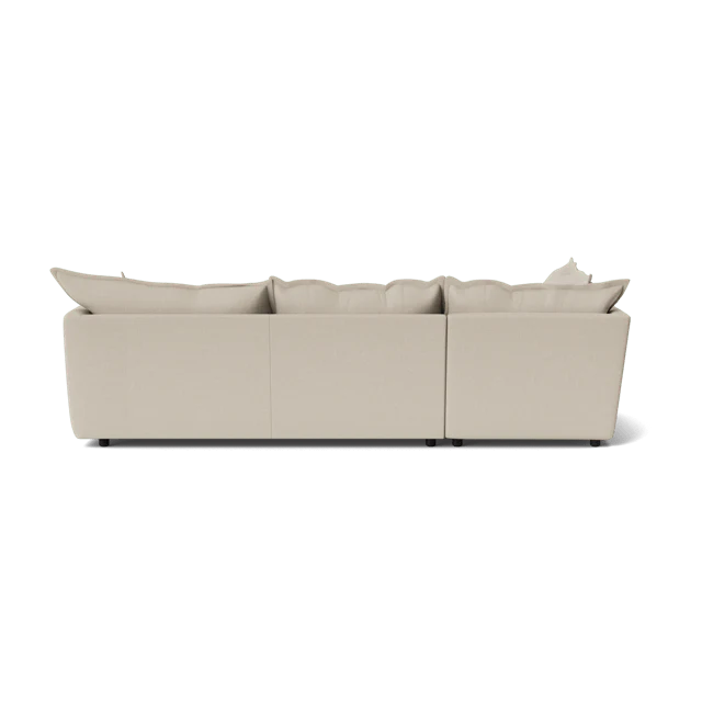 Dorchester Soft Woven Texture Left Corner & Footstool Set - Meringue - Image 3