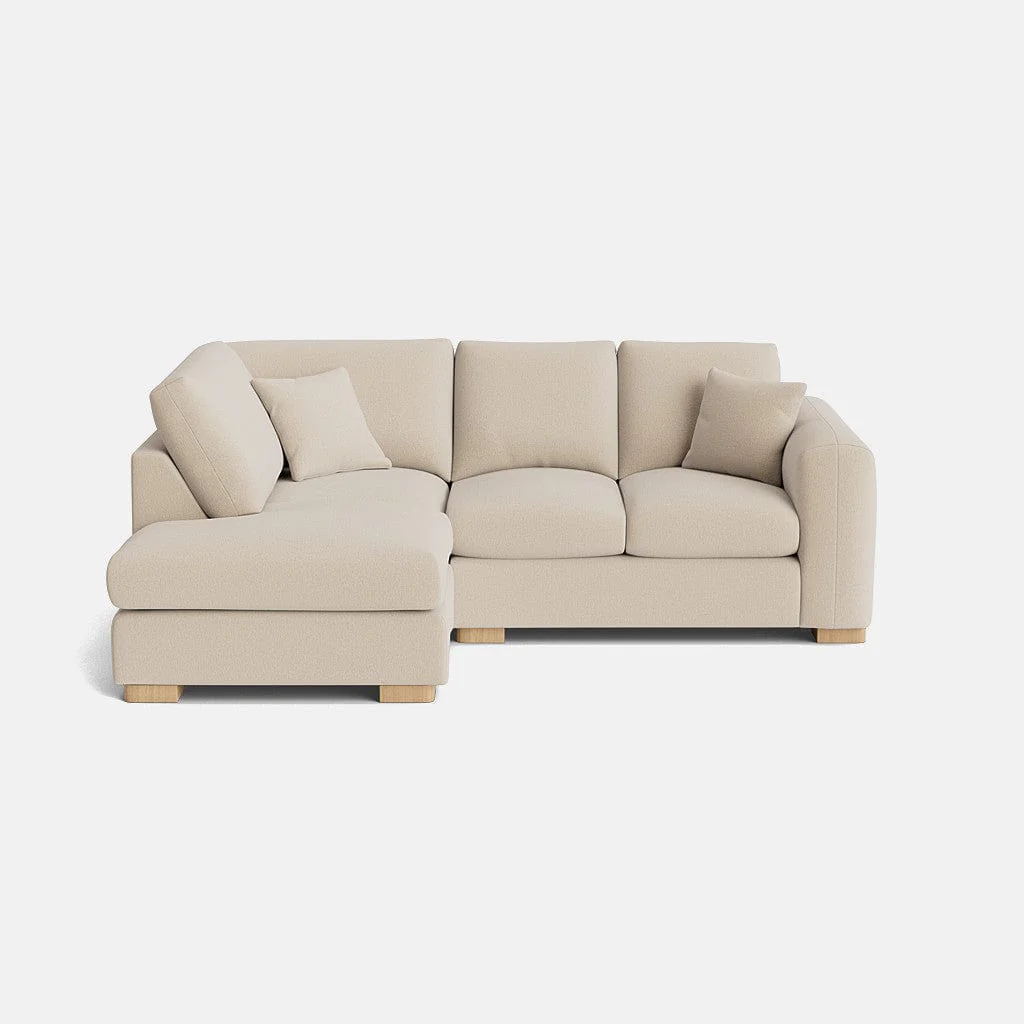 Henley Highback Luxe Chenille Left Corner Sofa - Natural Cream