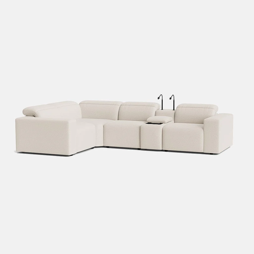 Juno Soft Textured Boucle Large Left Corner Motion Sofa - Quiet Shore