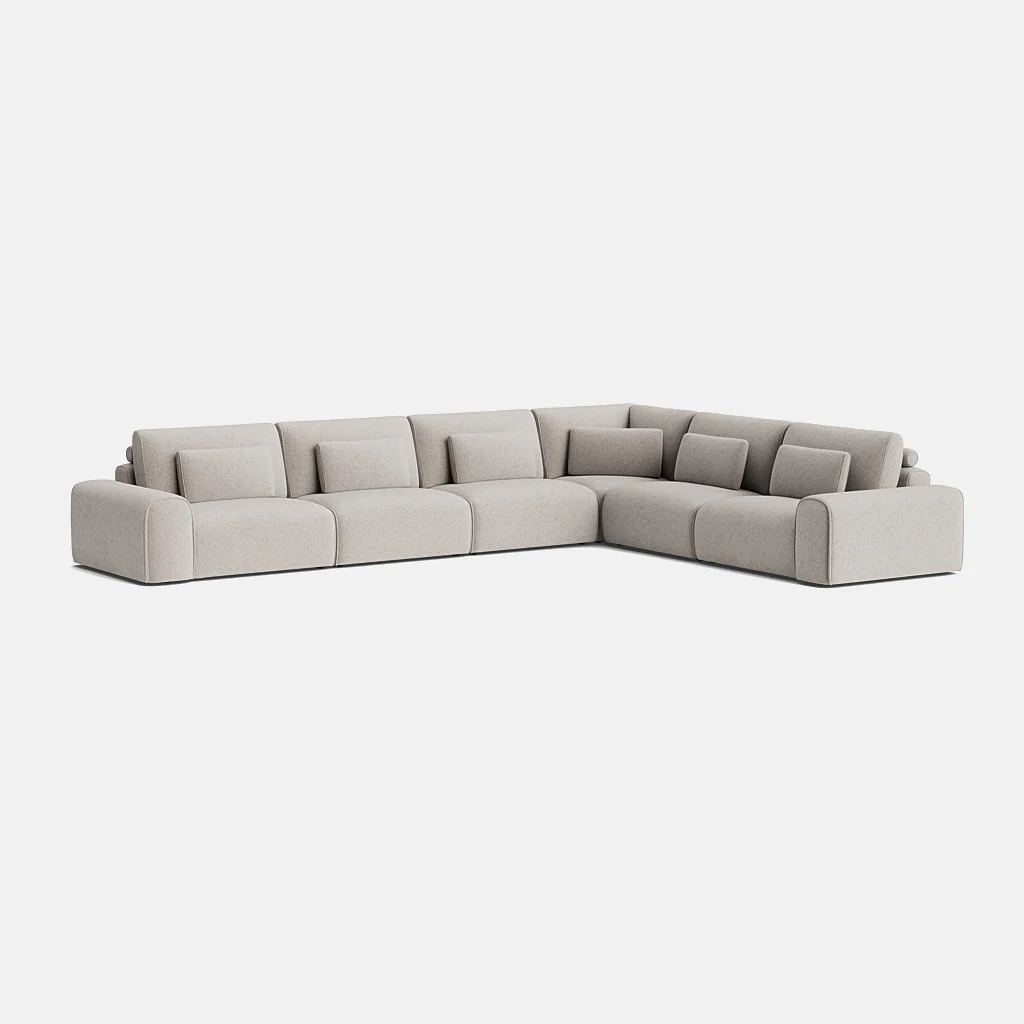 Kate Luxe Chenille XL Left/Right Corner Closed End - Neutral Linen