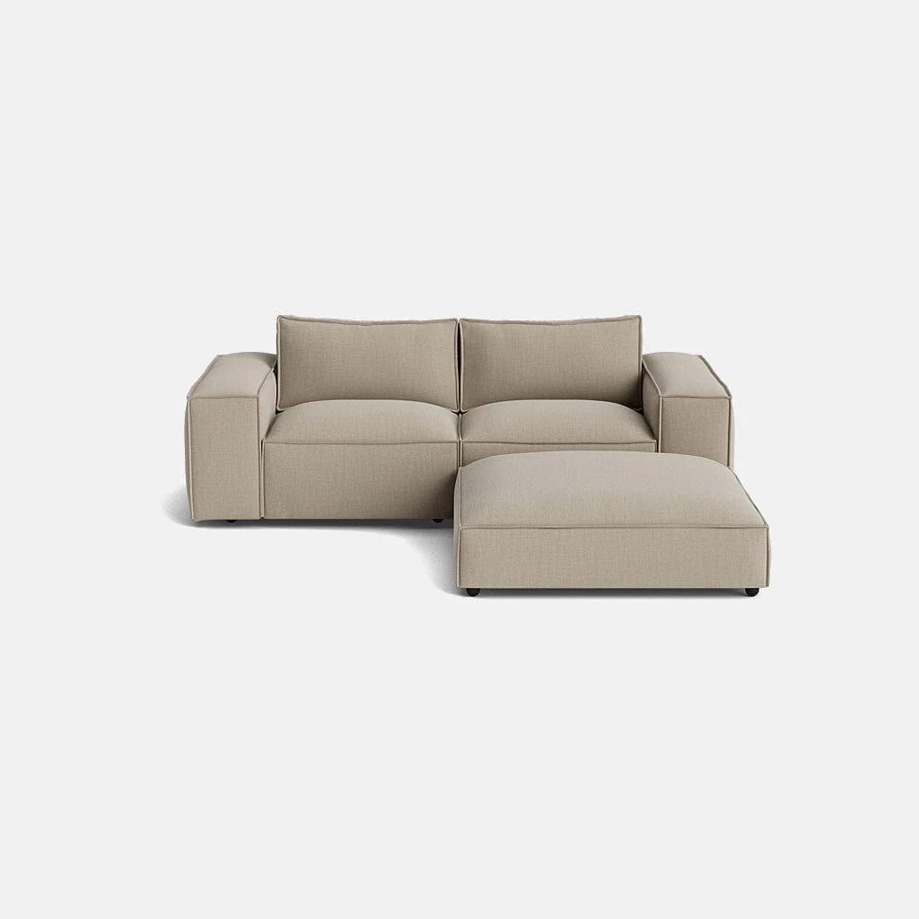 Marylebone Luxe Chenille Medium Left/Right Corner Sofa Footstool End - Soft Truffle