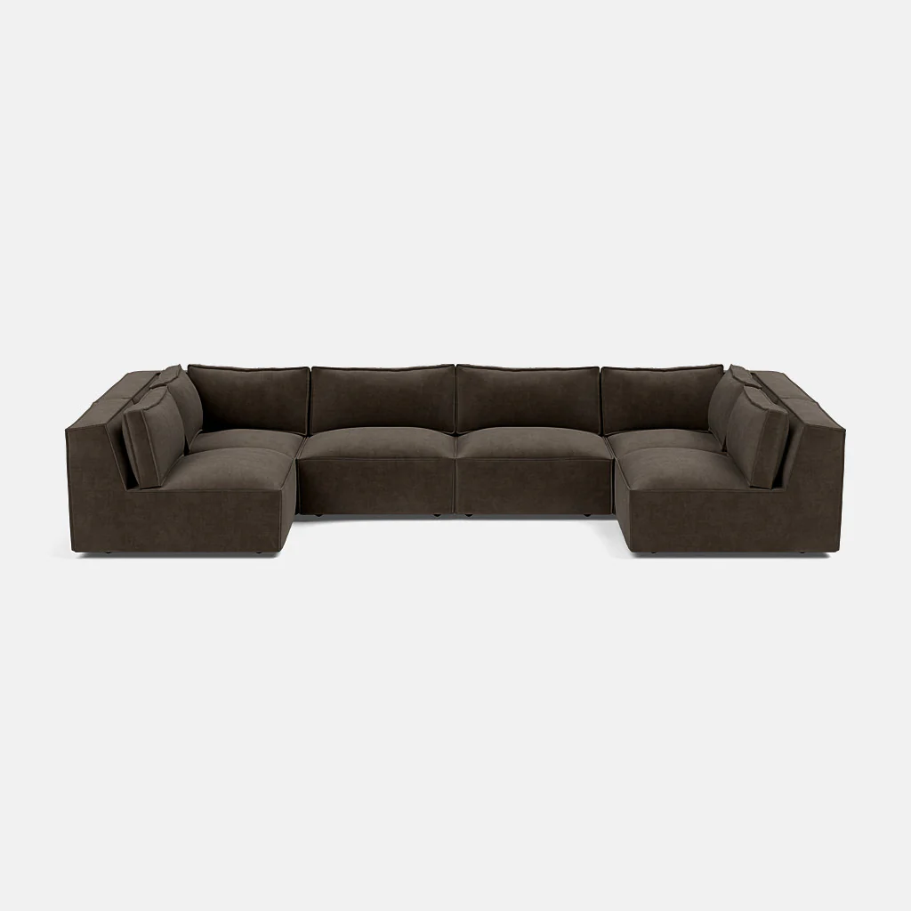 Marylebone Luxe Chenille XL U Shape Open End - Moody Mocha
