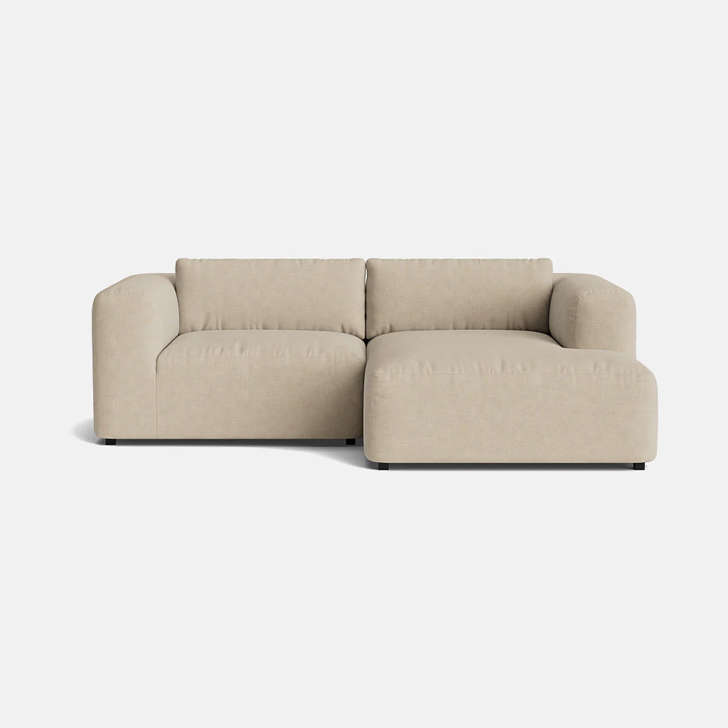 Stamford Soft Woven Texture Right Chaise Corner Sofa - Desert Mirage