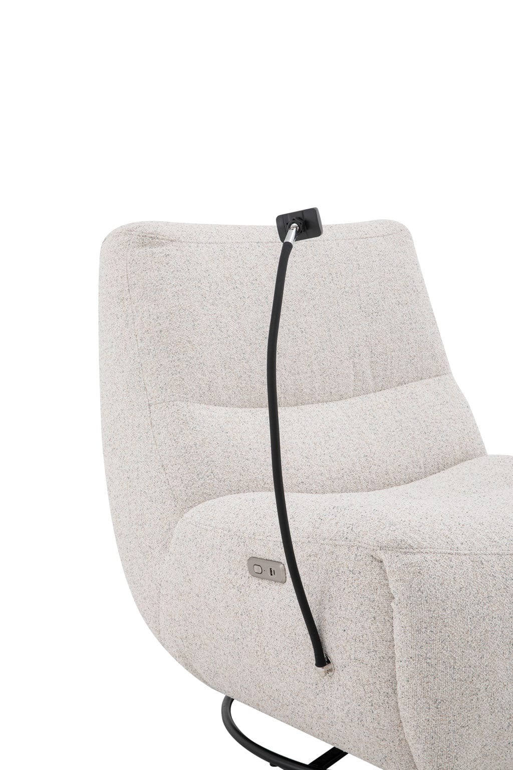 Thea Textured Boucle Power Recliner Chair - Dusty Cream - Image 6